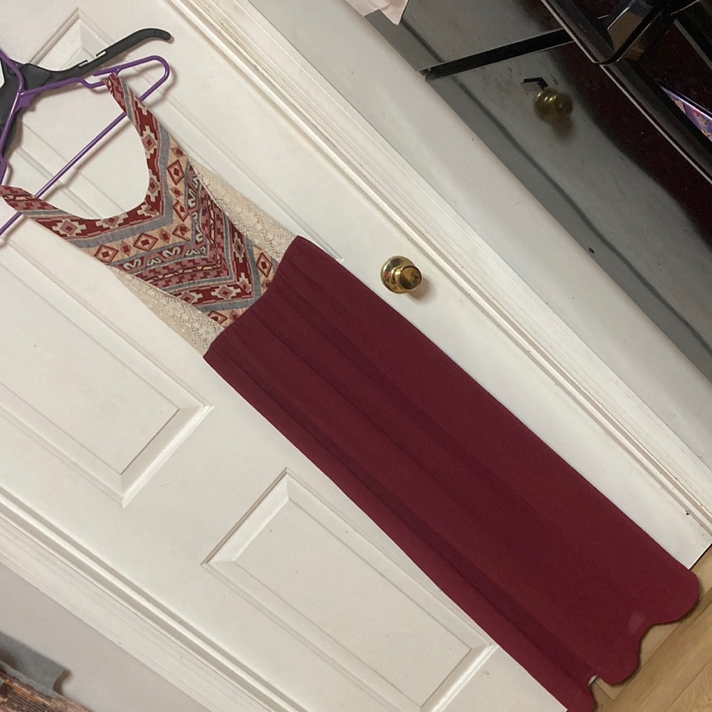 Bohemian Maxi Dress with Tribal Print